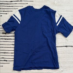 Blue T-Shirt with White Stripes